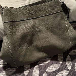 Coach shoulder bag. Grey leather. Wonderful condition.